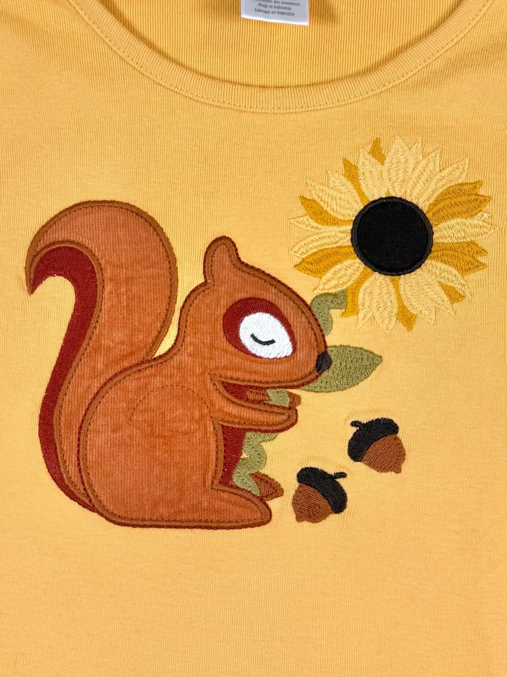 GYMBOREE Girl Squirrel Sunflower Applique Top 8 Woodland Cottagecore Forestcore